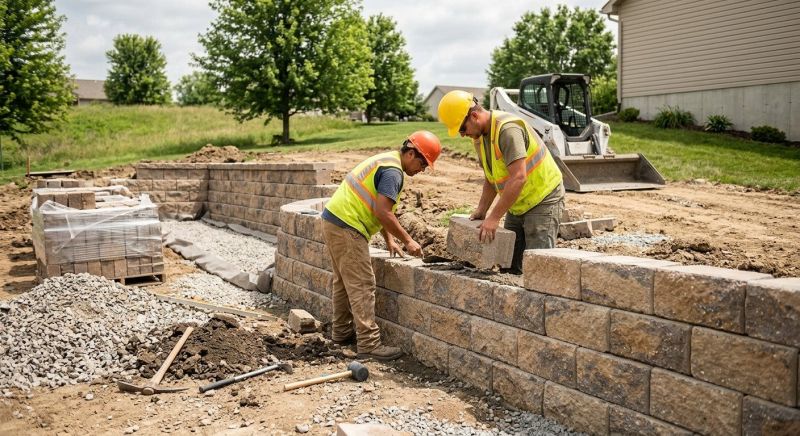 Block Retaining Wall Installation in Sanford, FL