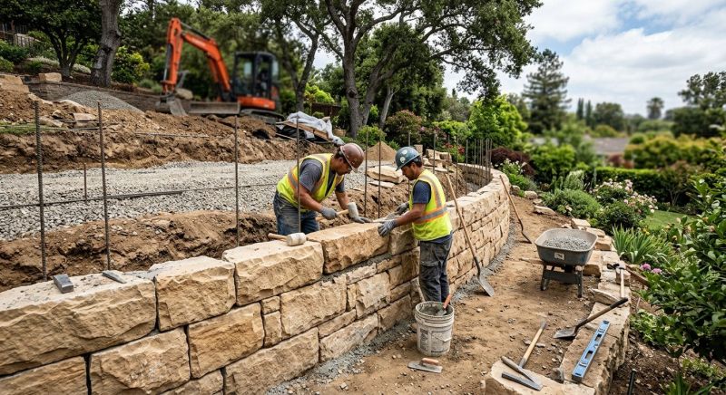 Block Retaining Wall Installation in Aiken, SC
