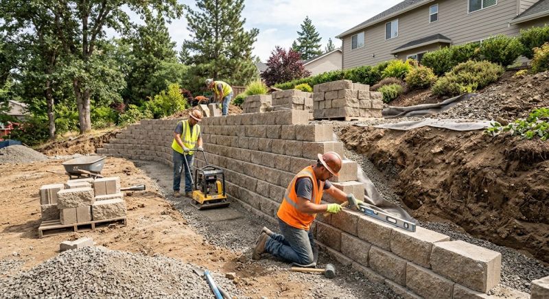 Retention Wall Installation in Deland, FL